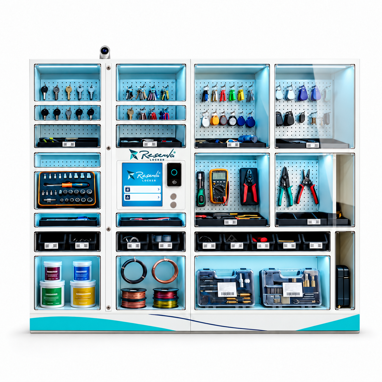 Modelo Reserva Locker para materiais e ferramentas